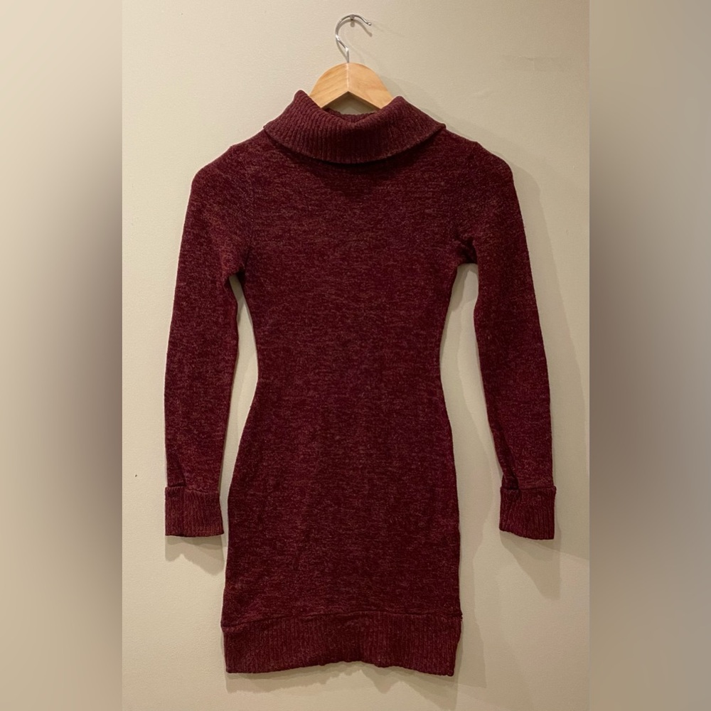 Windsor S Fall Dress, Burgandy, Pencil, Turtle Neck, Long Sleeve,